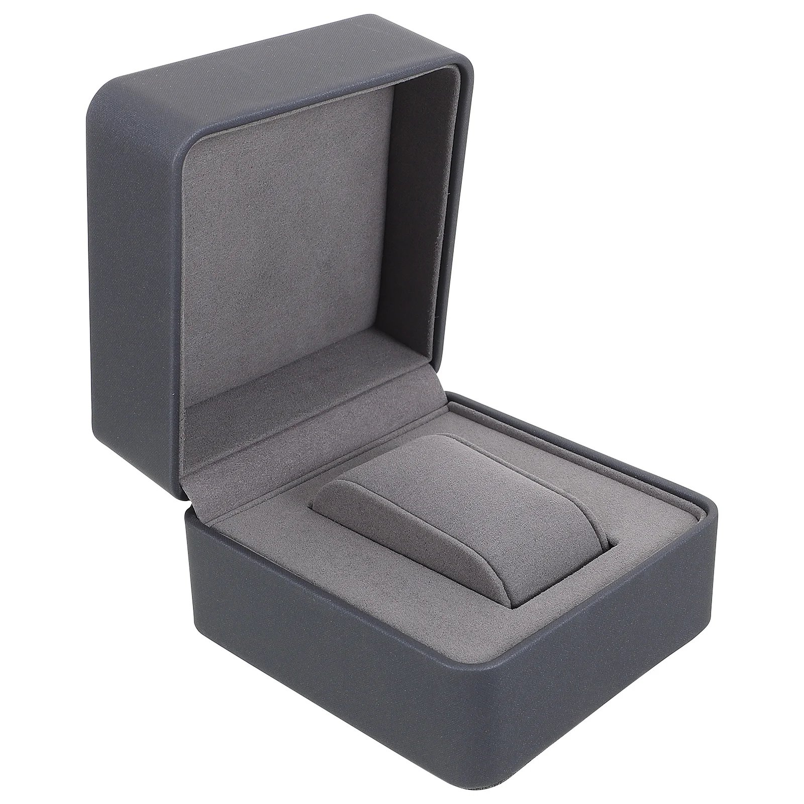 

Single Watch Box Small Grey PU Travel Case Removable Pillow Portable Wristwatch Storage Organizer for Men Women