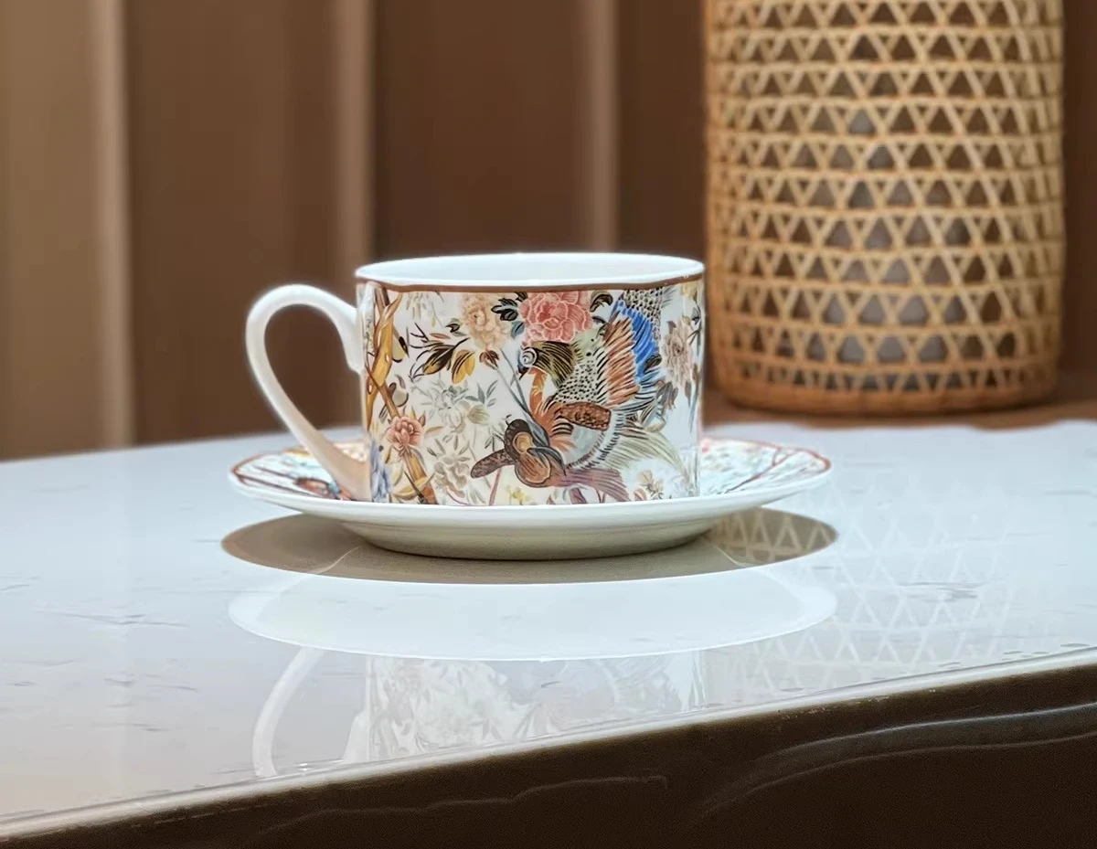 

Light luxury coffee cup and saucer set, holiday high-end gift water cup