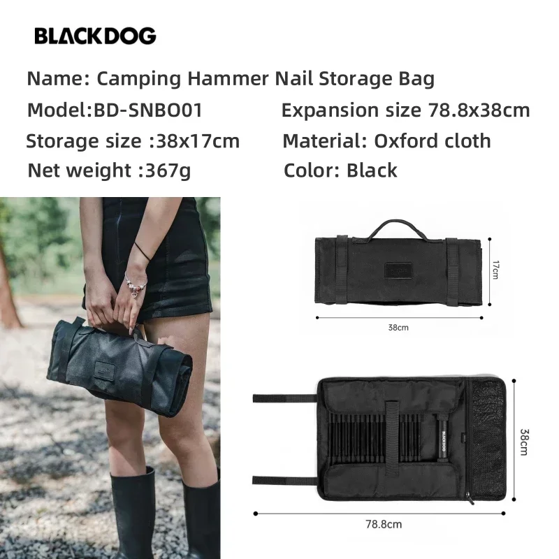 Nature-hike Blackdog Portable Tool Storage Bag Large Capacity Camping Accessories Tools Outdoor Tent Peg Nails Auxiliary tool