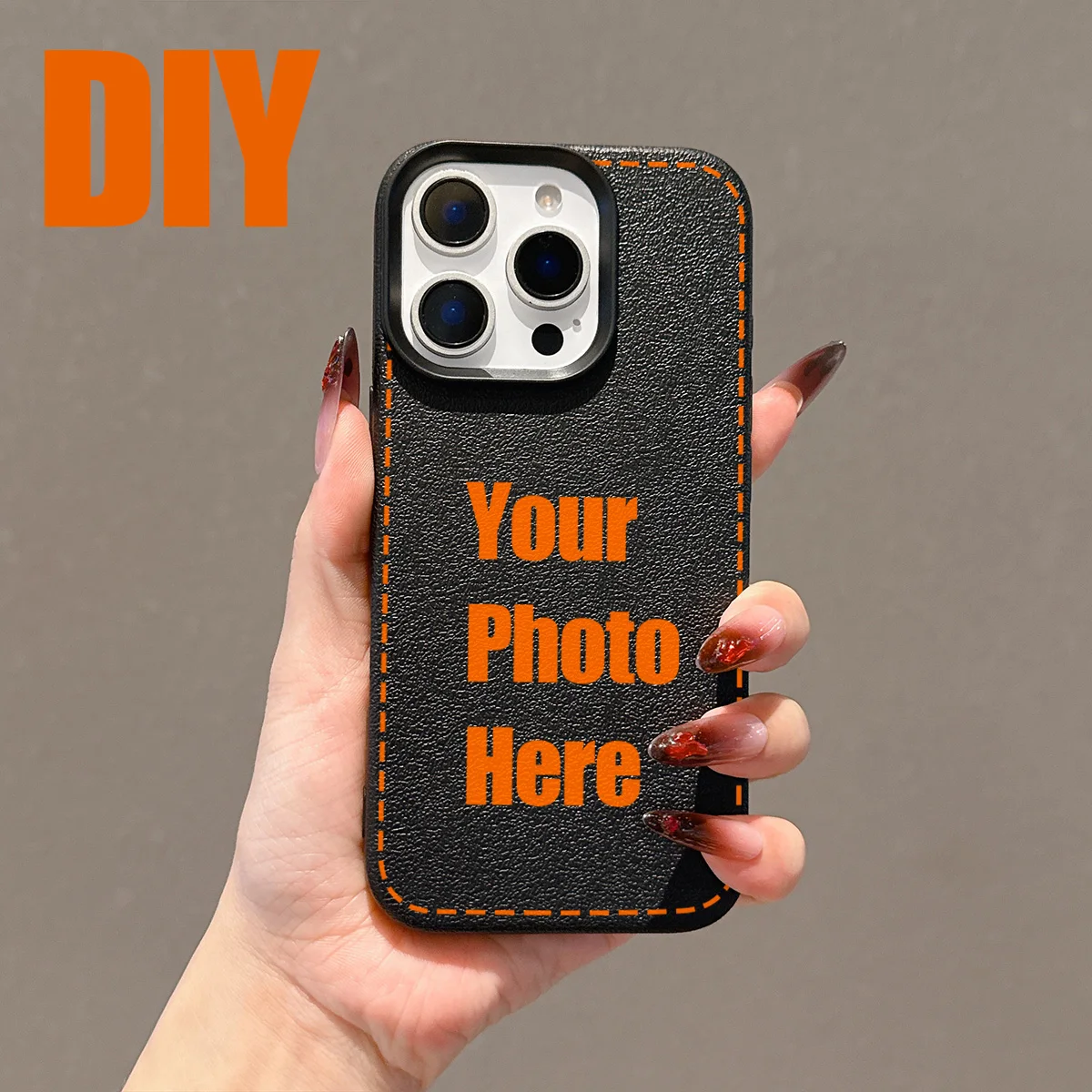 DIY Fashion Customized Lichee leather pattern Phone Case For Vivo X200 Y31 Y400 Y39 Y29 Y19 Y19S Y28 Y27 Y17S Y78 Y36 FE 4G 5G