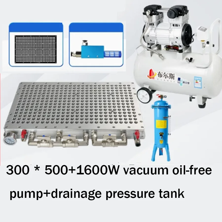 كوب شفاط فراغ مسامي باستخدام الحاسب الآلي الصناعي بدون شريط مانع للتسرب + مضخة خالية من الزيت بقدرة 1600 وات + خزان ضغط الصرف #3