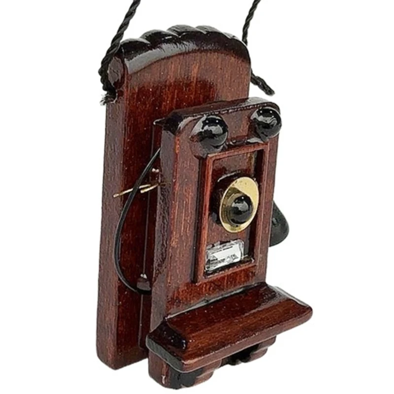 

Retro Telephone 1/12 Scale Detailed Living Room Dollhouses Decoration Piece 15UB