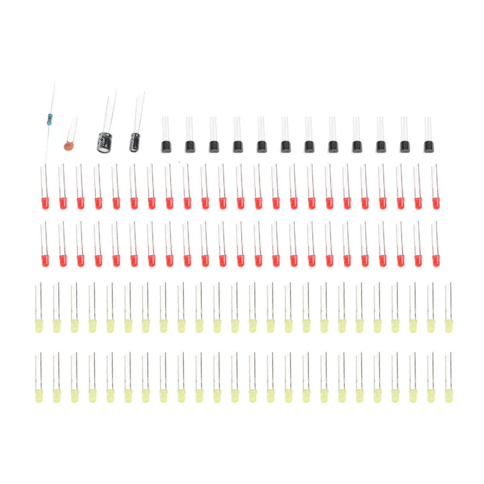 Red yellow LED flowing light DIY electronic practice kit with NE555 and CD4017 chips for hands on learning and assembly