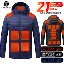 TODWARM Heated Jacket 21 Areas Winter Men's Women's Motorcycle Jacket USB Electric Heating Jacket USB Electric Heated Jacket