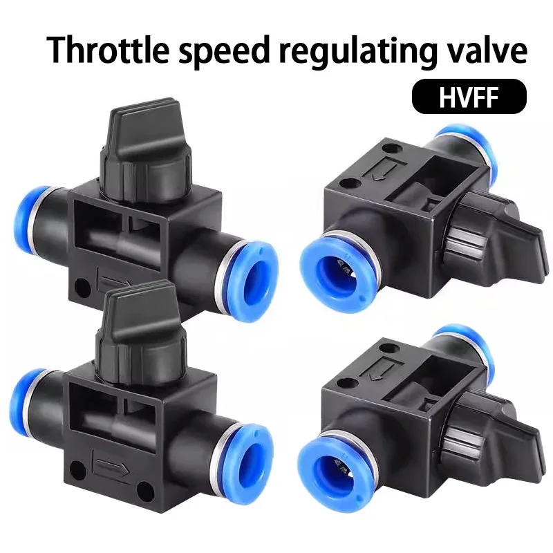 HVFF Pneumatic Fitting 2 Way Quick Push Connector Tube Hose 4mm 6mm 8mm 10mm 12mm Air Pneumatic Parts Plastic Switch Controller