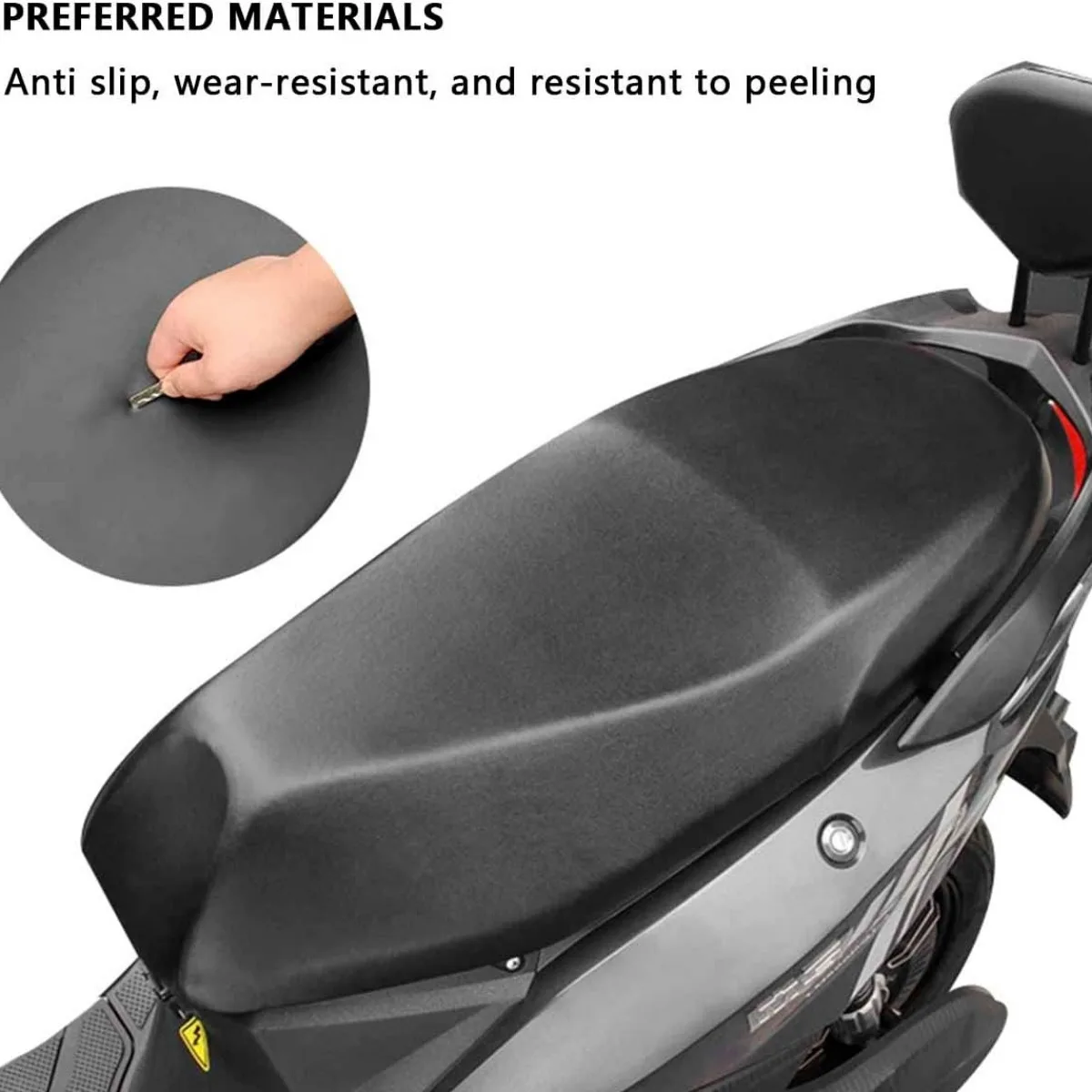 Motorcycle Seat Cover High Elasticity PU Leather Breathable Waterproof Universal Style 1 Piece view 2