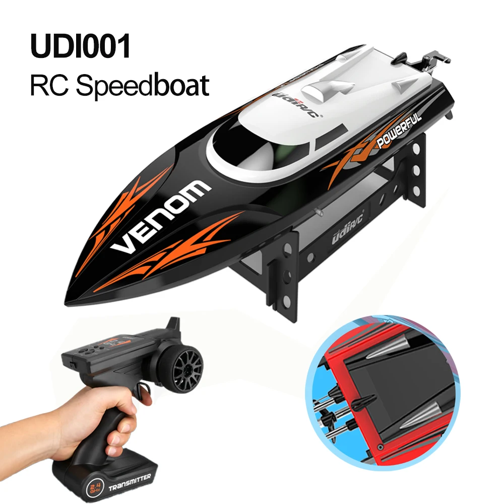 

UDIRC UDI001 Remote Control Boat 25KM/H High Speed Rc Speedboat 2.4G Radio Controlled Racing Ship Toys for Children Boys Adults