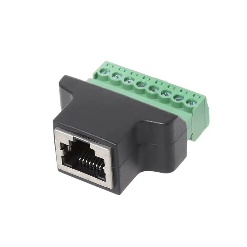 جديد 1 قطعة rj45 ذكر إلى 8 دبوس المسمار محطة محول الشبكة Rj45 أنثى ل المسمار محطة كتلة 8p موصل ل CCTV DVR #4