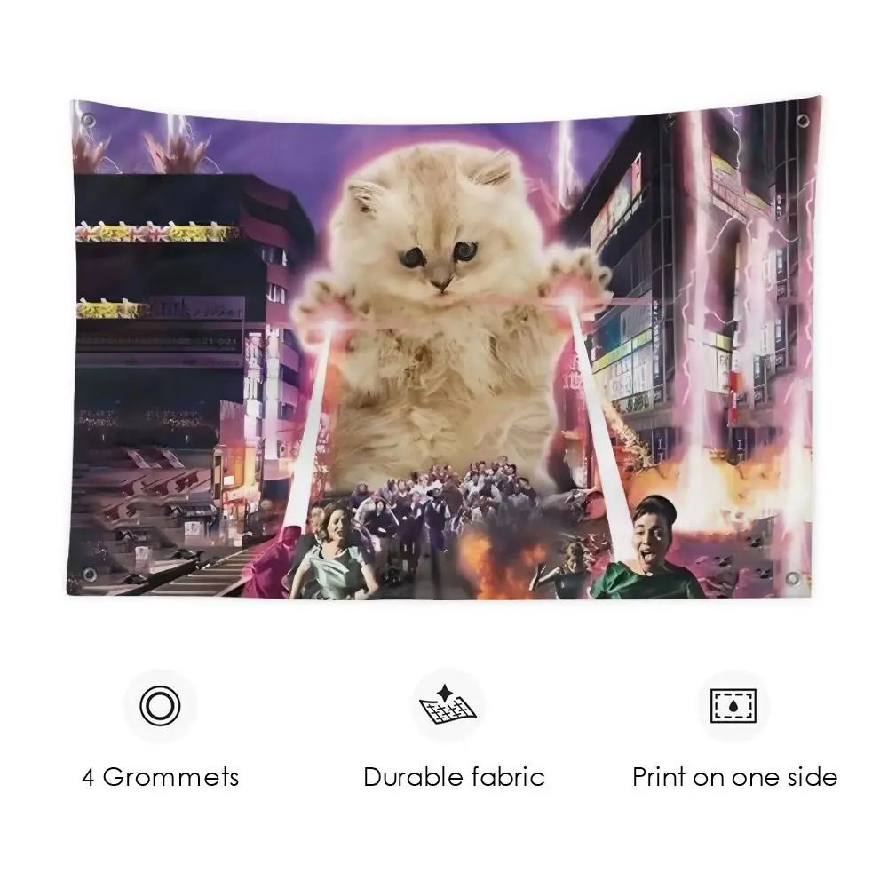 

Matt M-McCarthy Cat Laser Flags 3x5 Ft custom Banner for Garage Door room decor Wall Out Decoration With Metal buckle