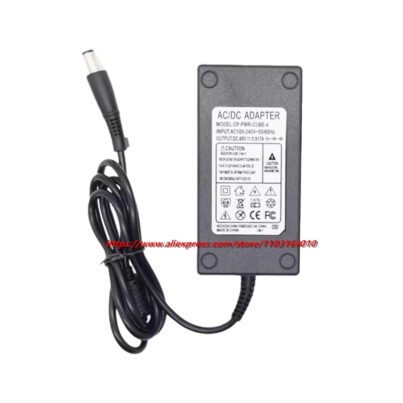 อะแดปเตอร์แปลงไฟ AC ใหม่ 48V 0.917A 44W สำหรับโทรศัพท์ IP Cisco 8900 9900 8961 8945 9951 รุ่น CP-PWR-CUBE4 แหล่งจ่ายไฟ DELTA EADP-48EB B