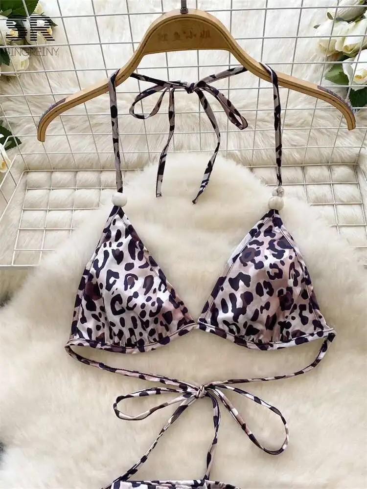 BabYoung Leopard Sexy Beach Two Piece Sets Women Lace Up Design Camisole+Slim Fashion Skirt 2024 Newest Hot 2Pcs Suit