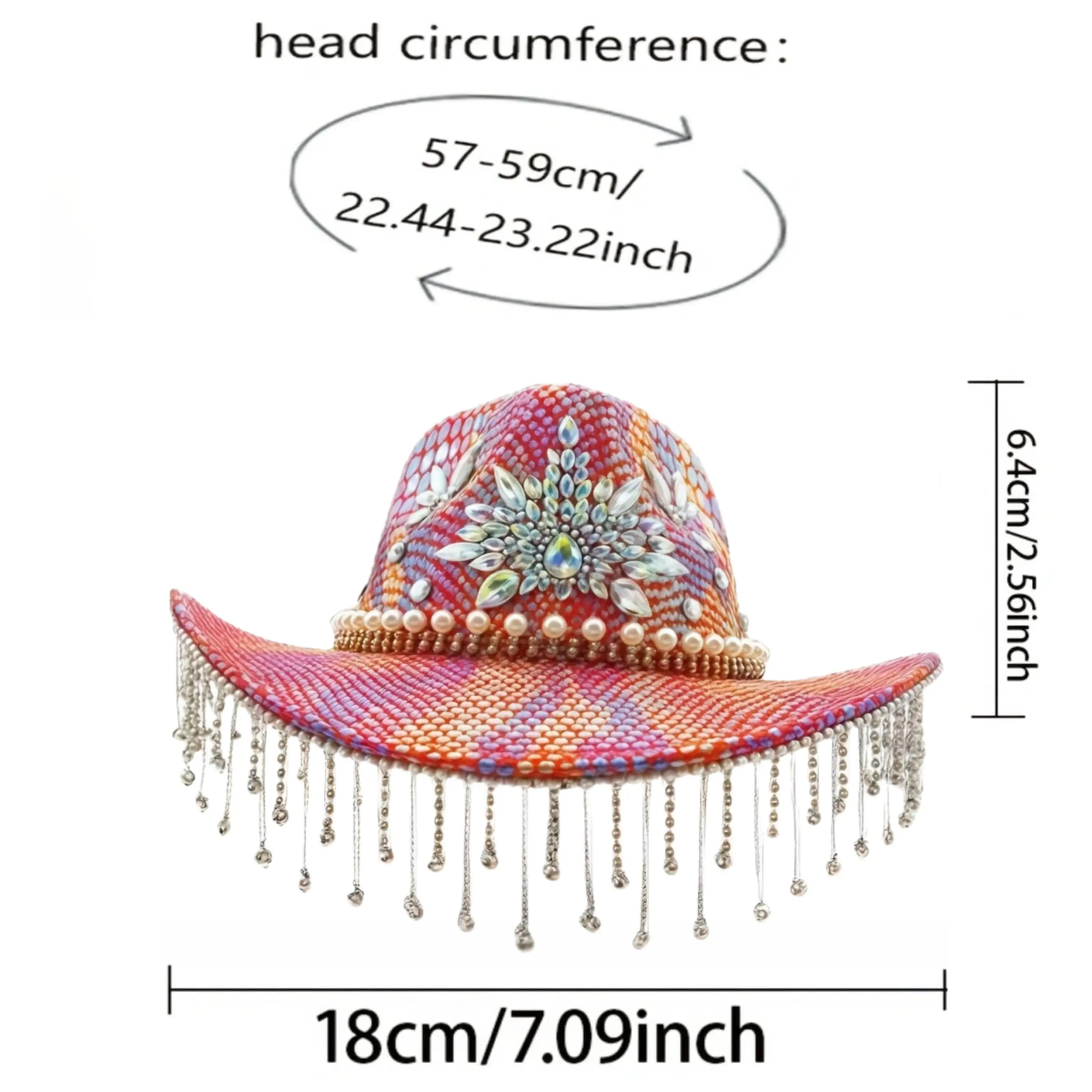 หมวกฮองหลวนประดับกลิตเตอร์สำหรับผู้ใหญ่และหมวกคาวบอยประดับคริสตัลสำหรับผู้หญิง, อุปกรณ์เสริมคอสเพลย์คาวบอยหญิงและหมวกคาวเกิร์ล