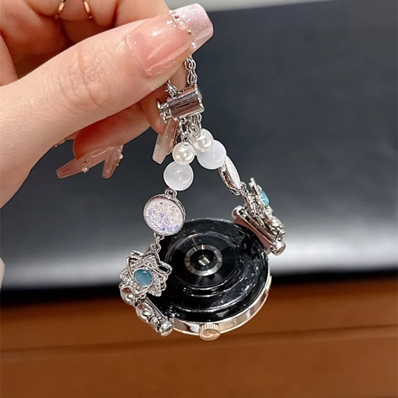 Rotating Flash Diamond Metal for HUAWEI Watch Fit3/Fit4 and HUAWEI Band 8/9/10 NFC Manual Wristband