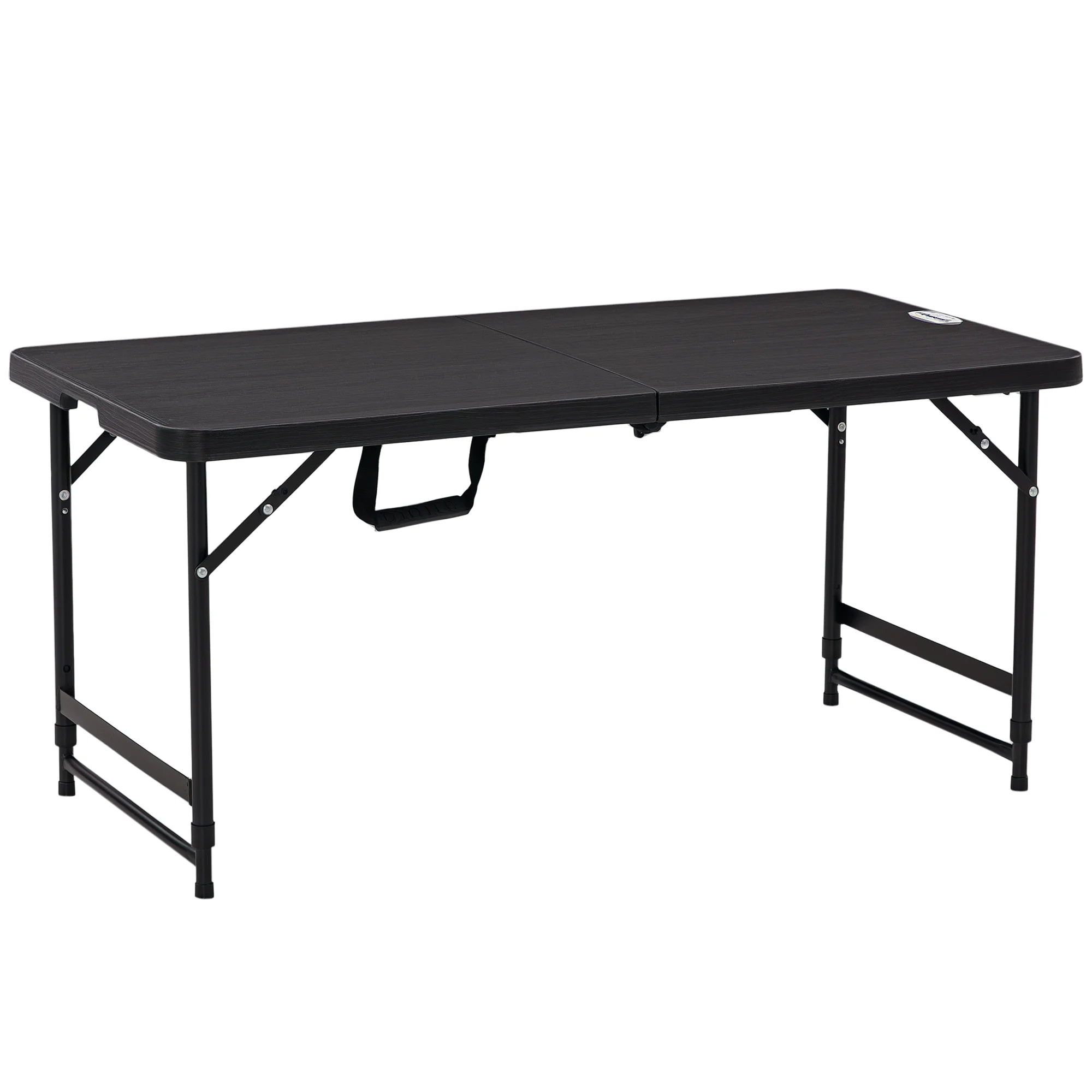 Tavolo da Giardino Pieghevole per 4 Persone con Altezza Regolabile, in Acciaio e HDPE, 118x60x74 cm