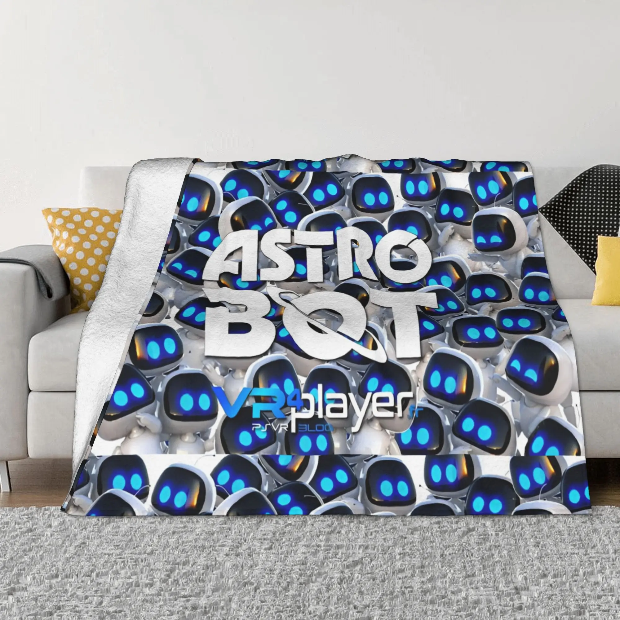 STRABOT-Couvertures en Peluche de Jeu de Dessin Animé, Jeté Créatif pour Salle de Jeux, Lit, Canapé, Couette, 125x100cm