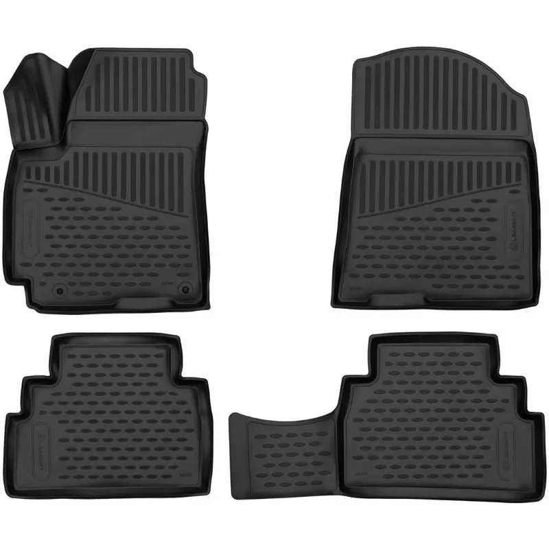 

US Fits 2020-2025 Kia Soul Floor Mats Front & 2nd Row Seat Liner Set Fit All Weather Full Set Liners (Black)