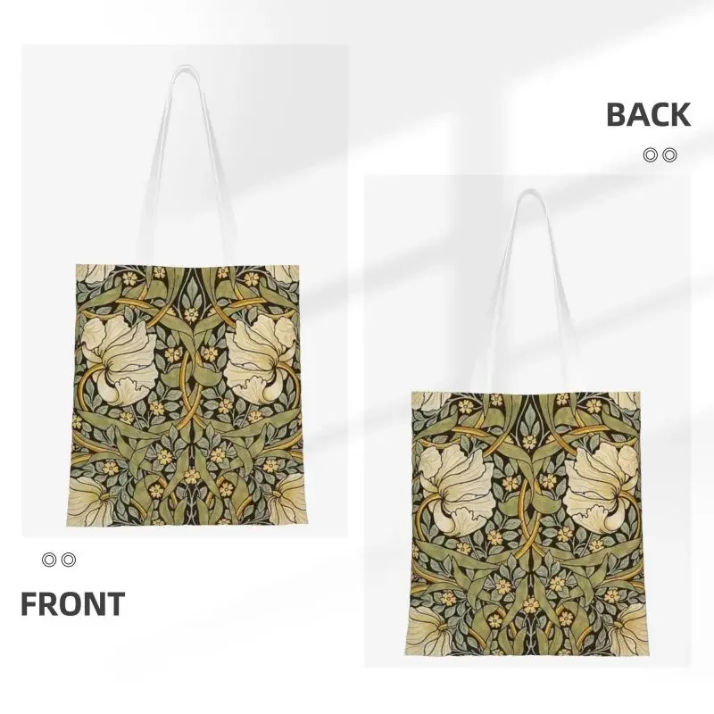 Fashion Print William Morris Pimpernel Shopping Tote Bag Washable Canvas Shoulder Shopper Floral Textile Pattern Handbag