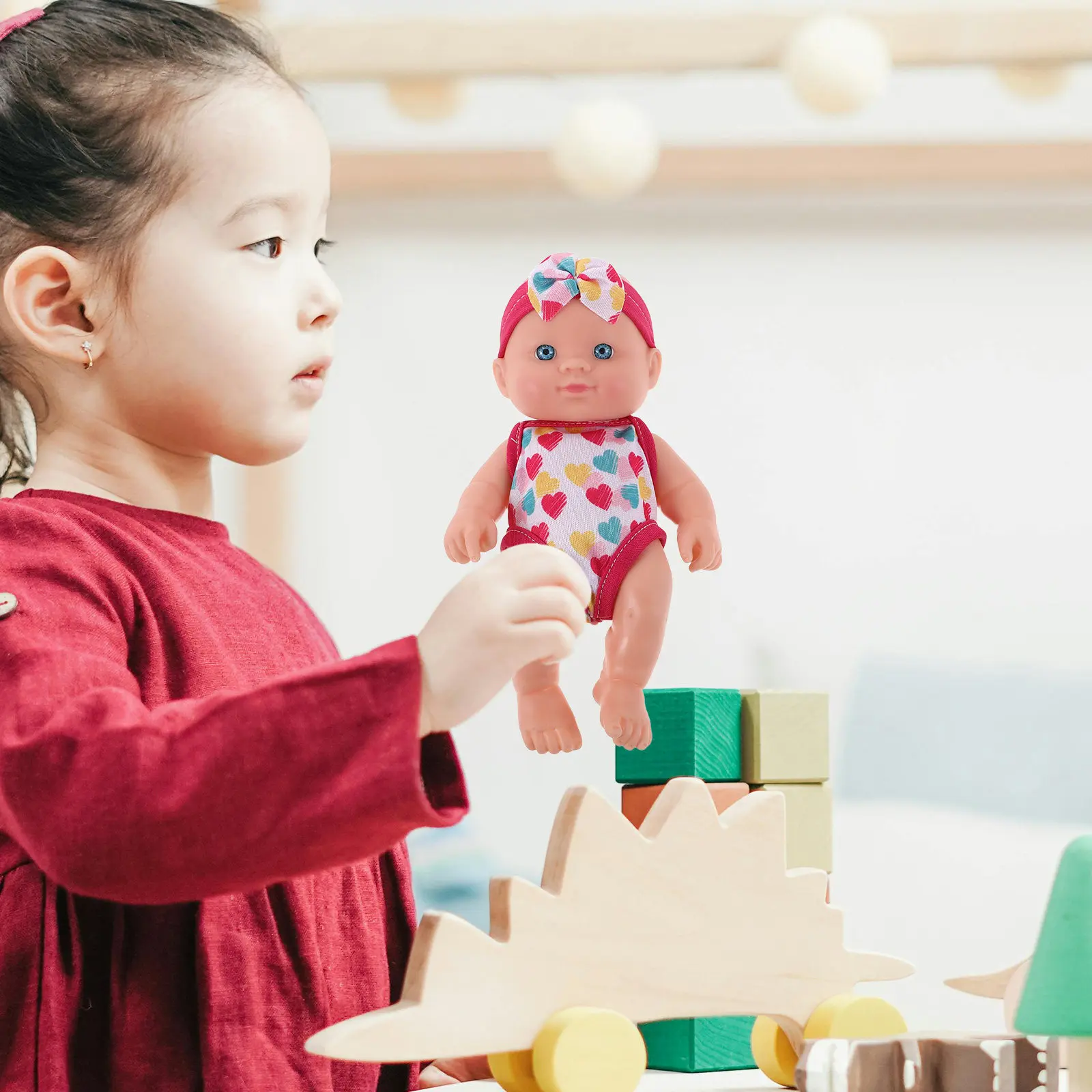 Floating Baby Bath Figure with Swimsuit - Waterproof Build - Easy Clean Bathtub Play Item for Boys Girls Water