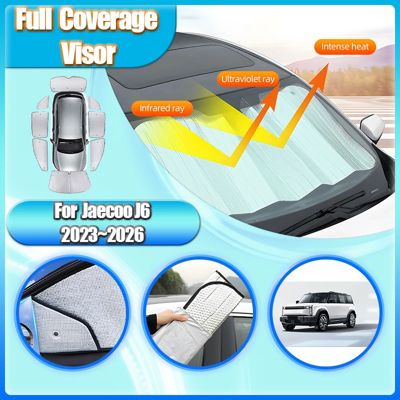 

For Jaecoo J6 Accessories iCar 03 2023~2026 Full Coverage Sunshades Window Sun Visor Thermal Insulation Anti-UV Car Accessories