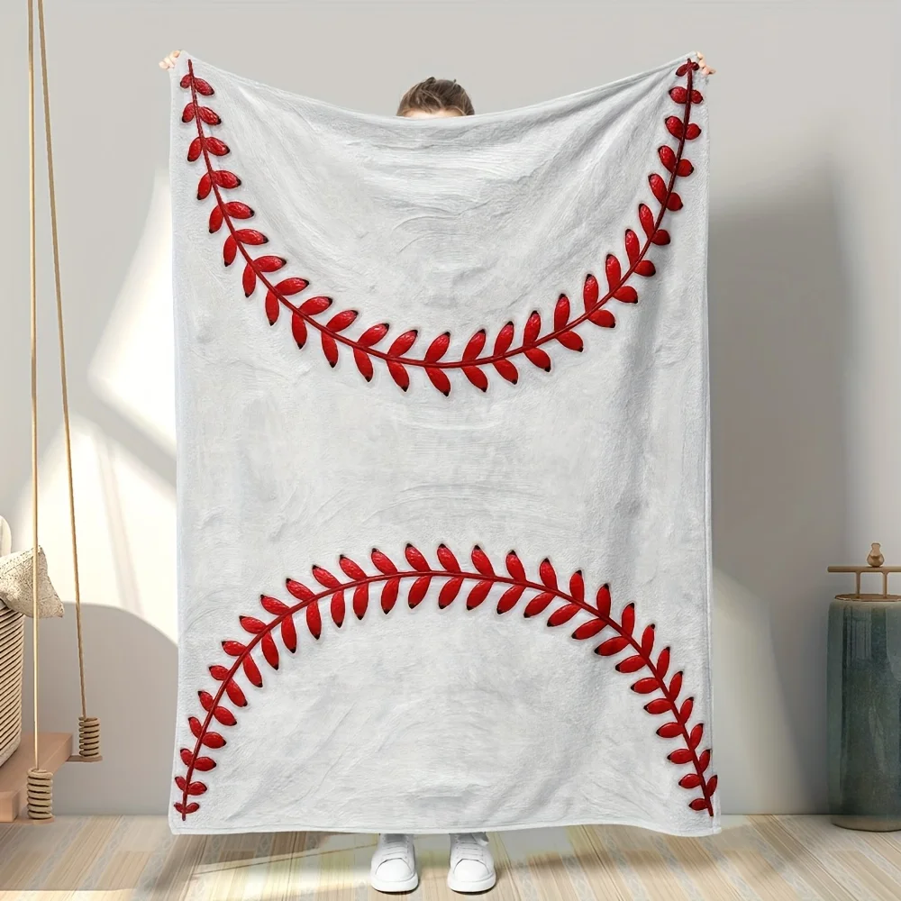 Decorative Red Leaf Pattern Throw Blanket for Sofa Couch Cozy Plush Winter Home Decor Lap Throw Autumn Seasonal Gift Idea Warm F