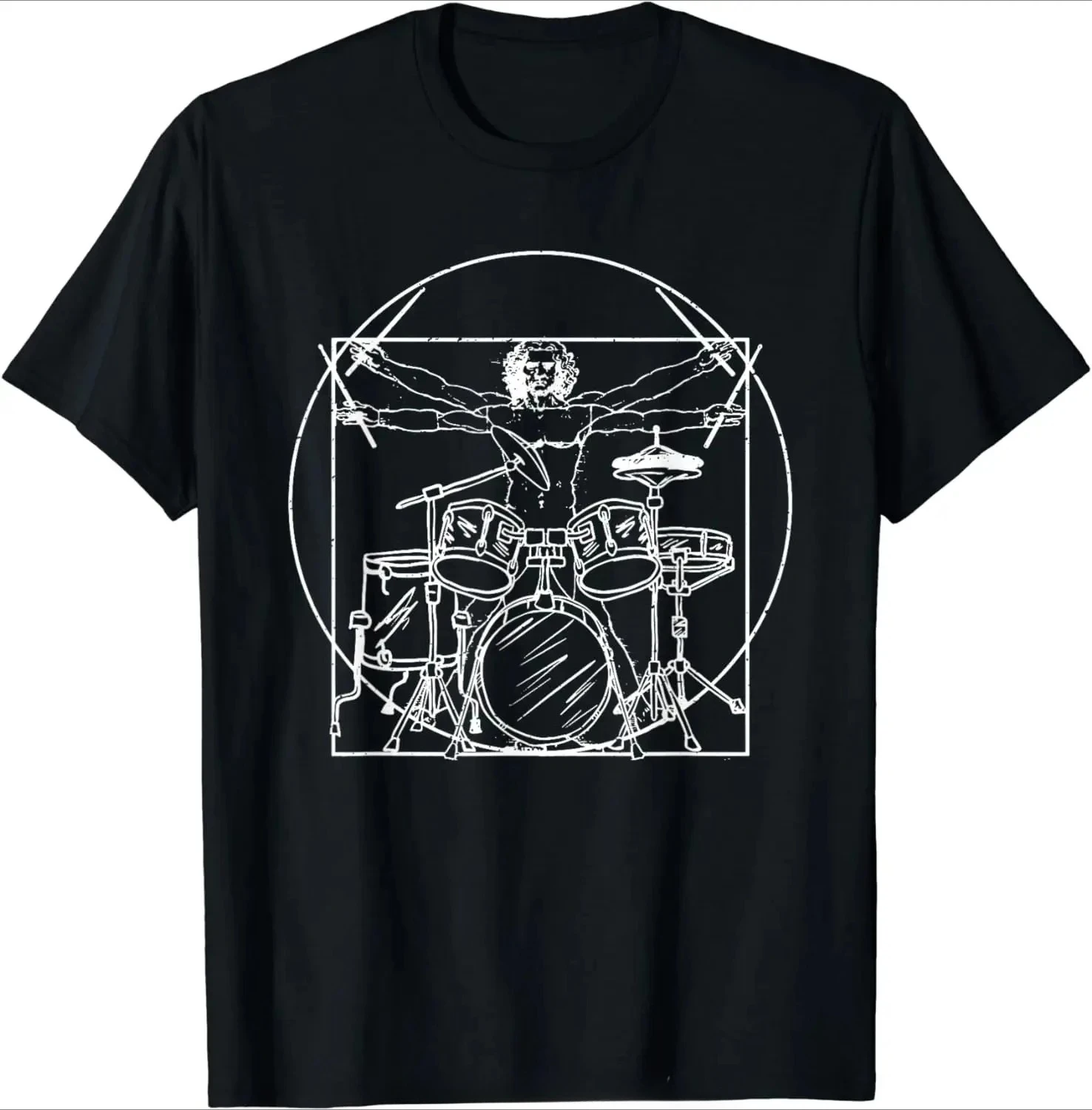 

Drummer Clothing Drums T-shirt Drawing Present Fitness T Shirt Tops Music Fashion Tshirt Shirts for Women