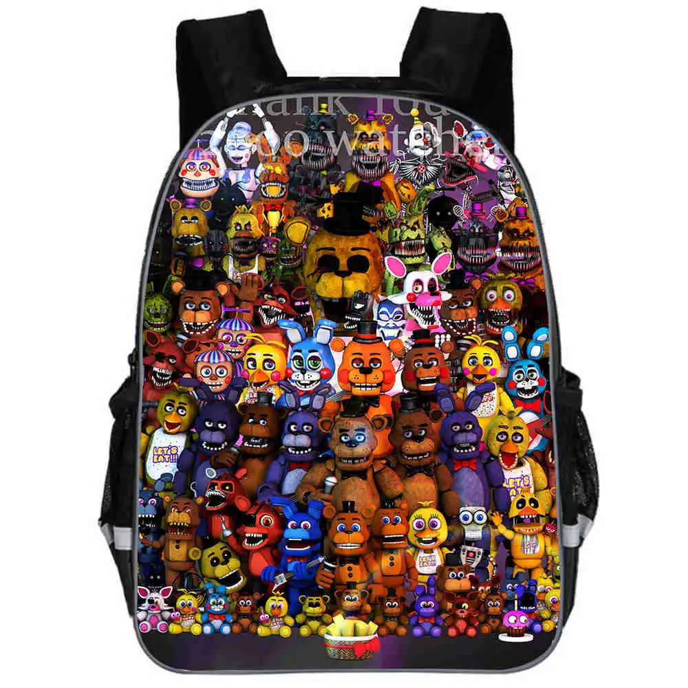 16 Inch Cartoon Five Night At Freddy Backpack Kids FNAF Bonnie Fazbear School Bags for Teenager Boys Bagpacks Children Bookbag