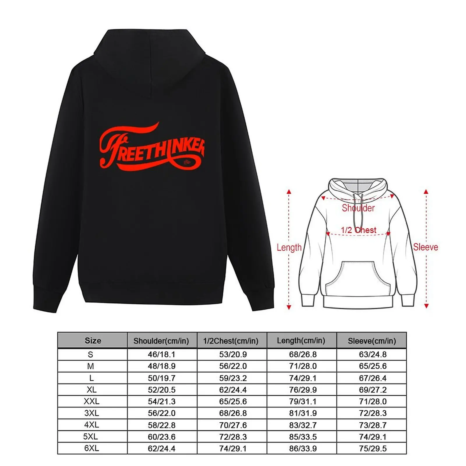 FreeThinker Vintage by Tai's Tees Толстовка с капюшоном эстетичная одежда осенняя рубашка мужская Фото №5