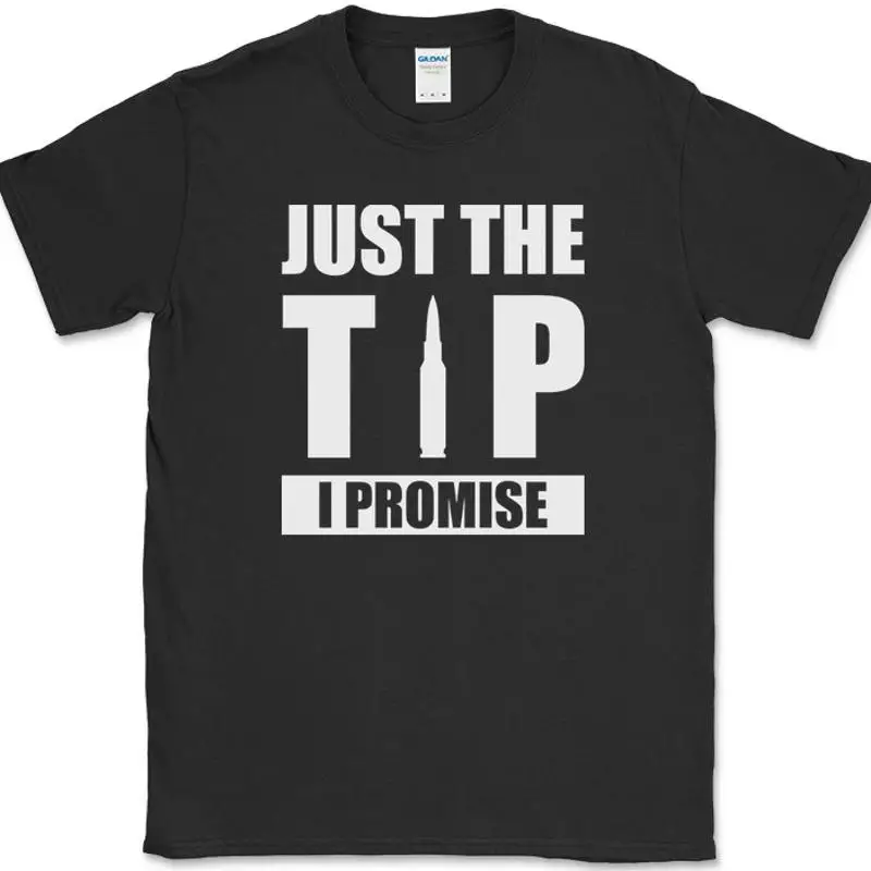 

Футболка «Я обещание» JUST THE TIP Футболка с забавным пистолетом и стрельбой Bullet