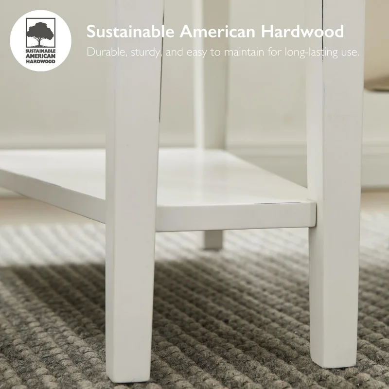 (UUX) Home Haven Ridge cuña final, mesa auxiliar cónica, blanco granja, 214395 UQ