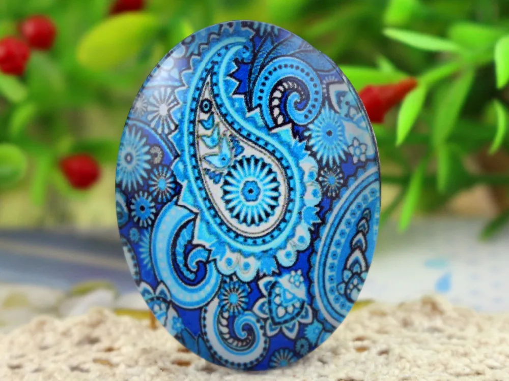 New Fashion  2pcs 30x40mm Fashion Flower Handmade Photo Glass Cabochons
