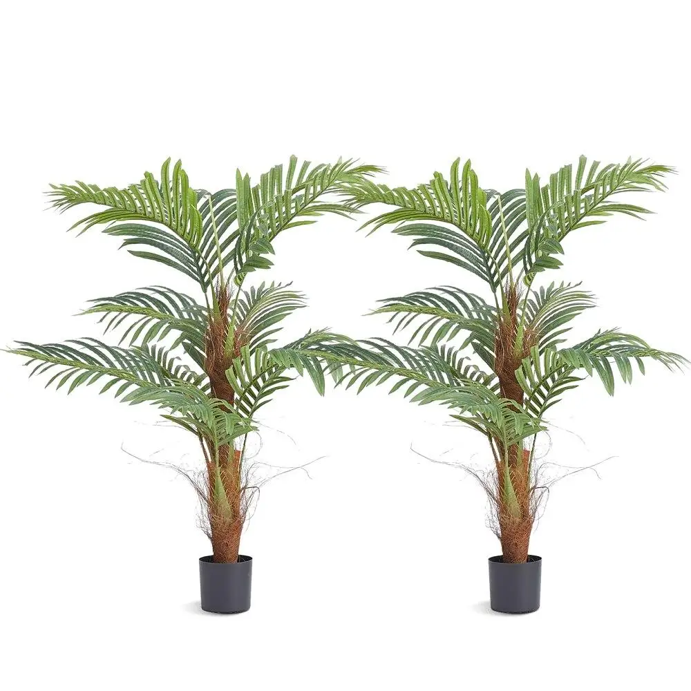 

4FT Artificial Palm Synthetic Plant PE Material Anti-Tilt Low-Maintenance Decor for home Office Warehouse Indoor Outdoor