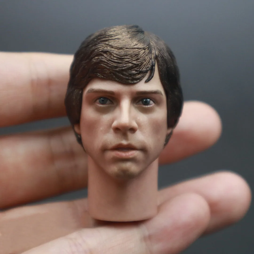 1/6 Luke SW Head Sculpt Mark Hamill Head Carving with Long Neck Model Fit 12\'\' Male Action Figure Body for Hobby Collection