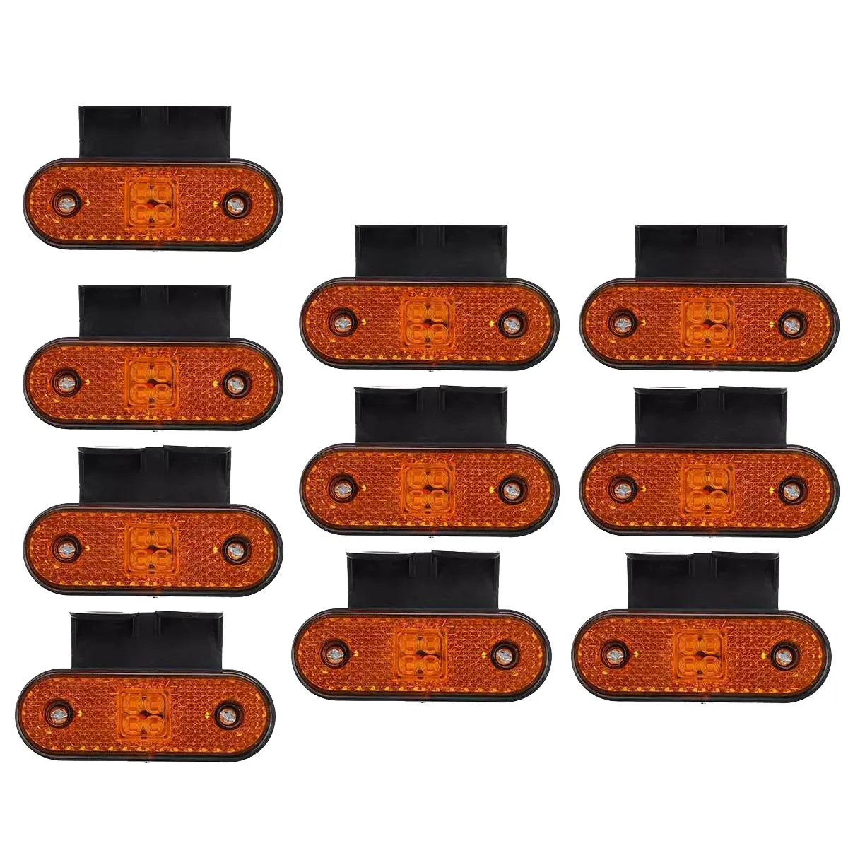 10PCS 24V LED Car Truck Side Marker Lights Turn Signal Lamp Rear Tail Light for Pickup Trailer Caravan Bus Boat RV Lorry