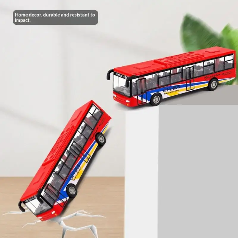 1:64 Diecast Double Deck City Express Bus Alloy Pull Back Vehicle Toy Kids Collectible Car Gift