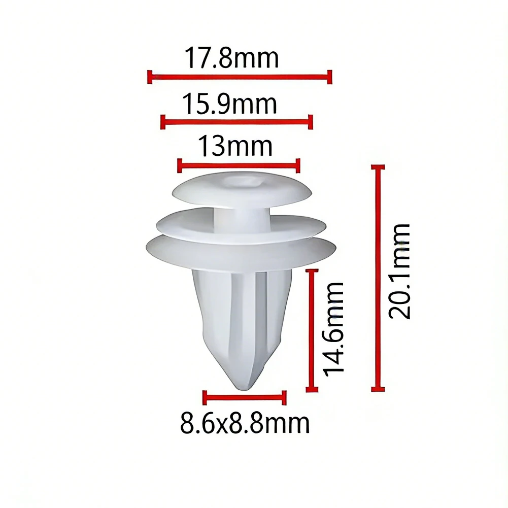 50pcs For Toyota Door Panel Retainer Clips Compatible with 90467-10161 and 94858299 Used on Multiple For Toyota Models