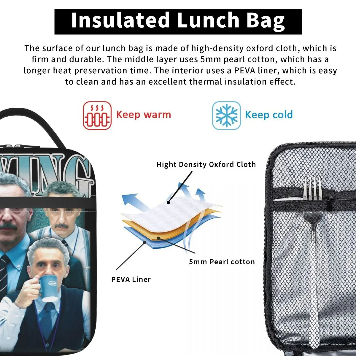 حقيبة غداء معزولة من Lumon Industries Severance Merch لعرض تلفزيوني خارجي، صندوق طعام محمول، صناديق غداء مبرد حراري