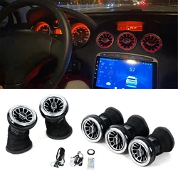 Car LED Front Dashboard AC Air Condition Vent Outlet Turbo Interior Trim For Peugeot 308 408 RCZ 2009-2012