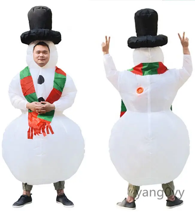 

Inflatable Costume Snowman Mascot Costume Suits Cosplay Party Game Dress Outfits Clothing Advertising Carnival Christmas Adults