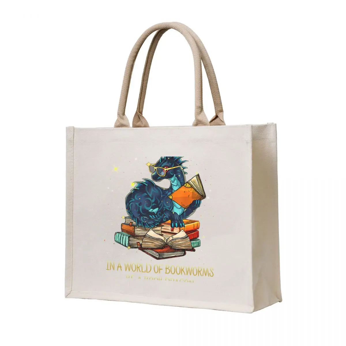 Be A Book Dragon Tote Bag shopping bags foldable Women's handbag custom tote bag Fabric bag