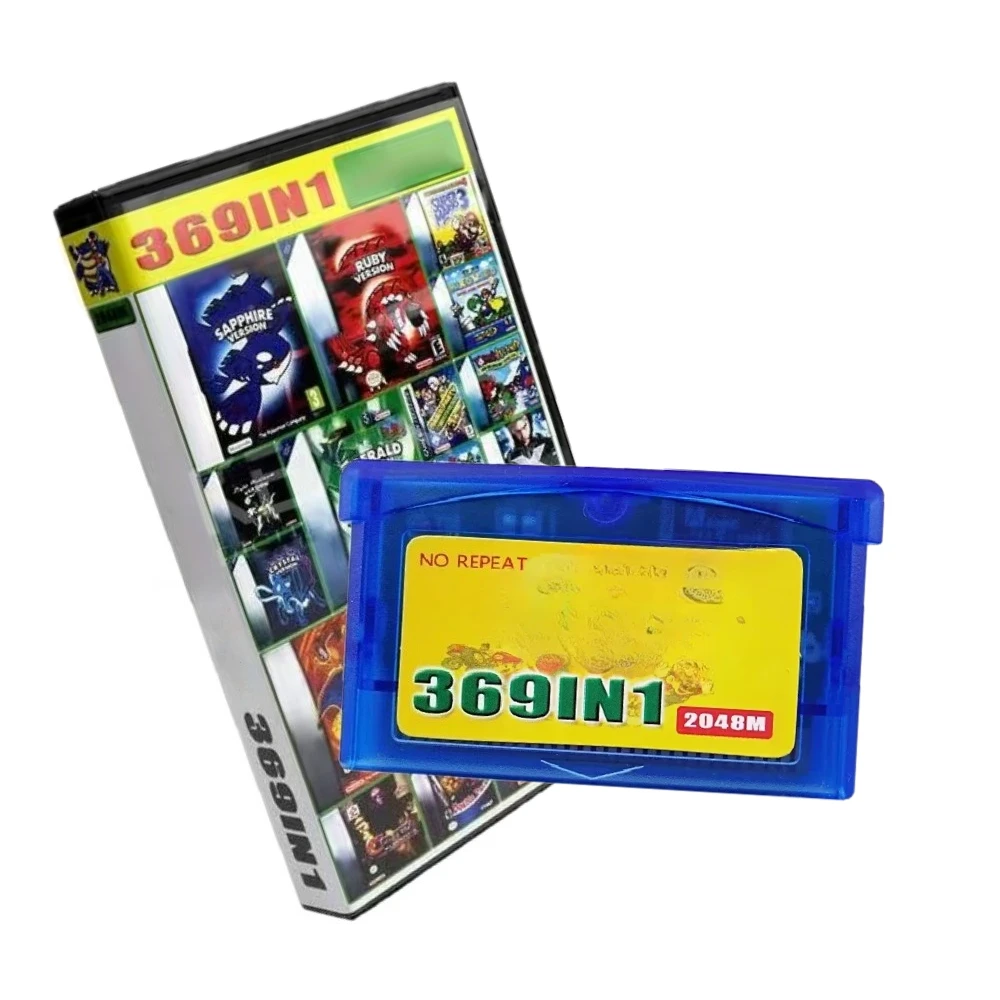 

369 in 1 GBA Game Cartridge 32-bit Retro Game Combo Card English Holiday Gift for Kids