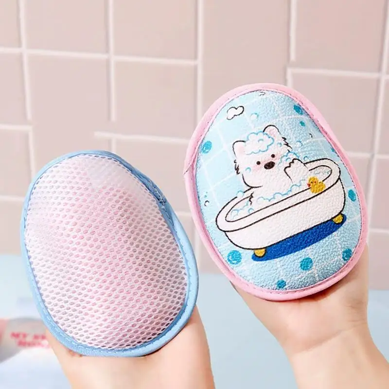 1PC Cute Cartoon Bath Sponge Soap Pouch Bag Foam Net Exfoliating Shower Tool