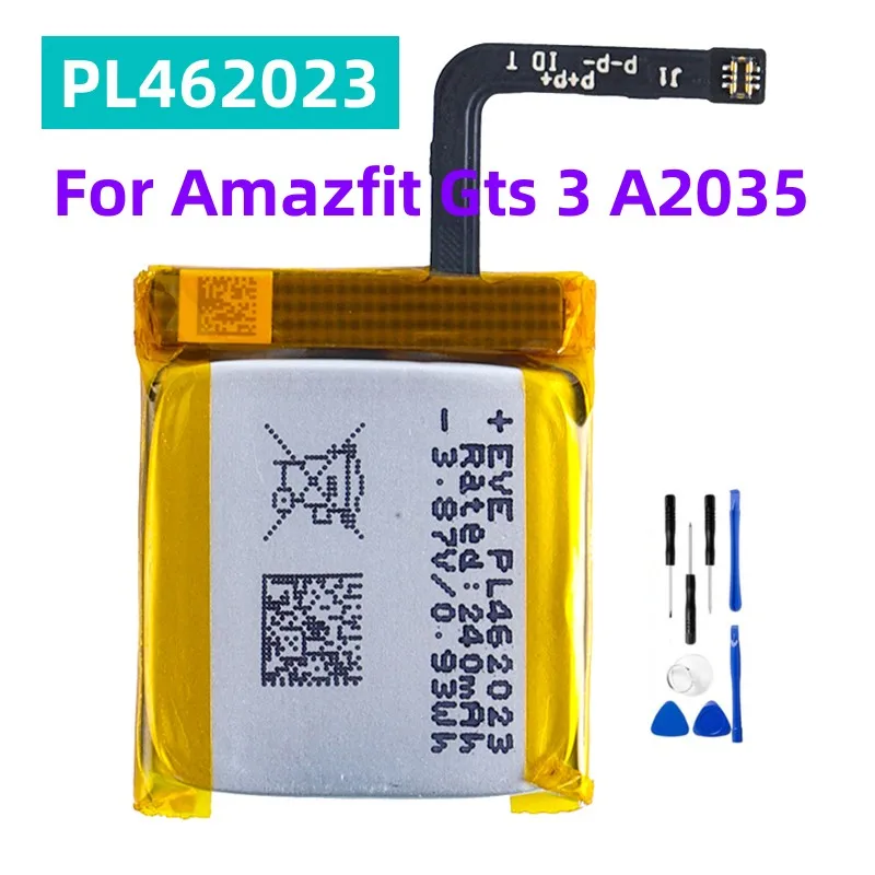 For 240 mAh PL462023 Battery For Amazfit Gts 3 A2035 Smart Sports Watch+TOOLS