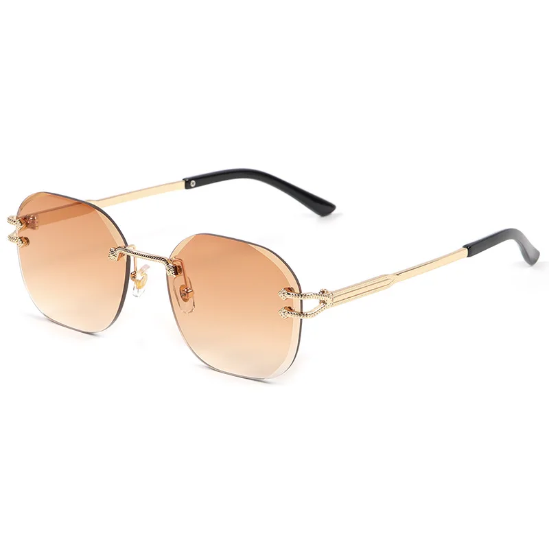COULIER Classic Trend Sunglasses Woman Outdoor UV-Protection Unisex Eyewear Frameless Pilot Casual Leopard Party Sun Glasses