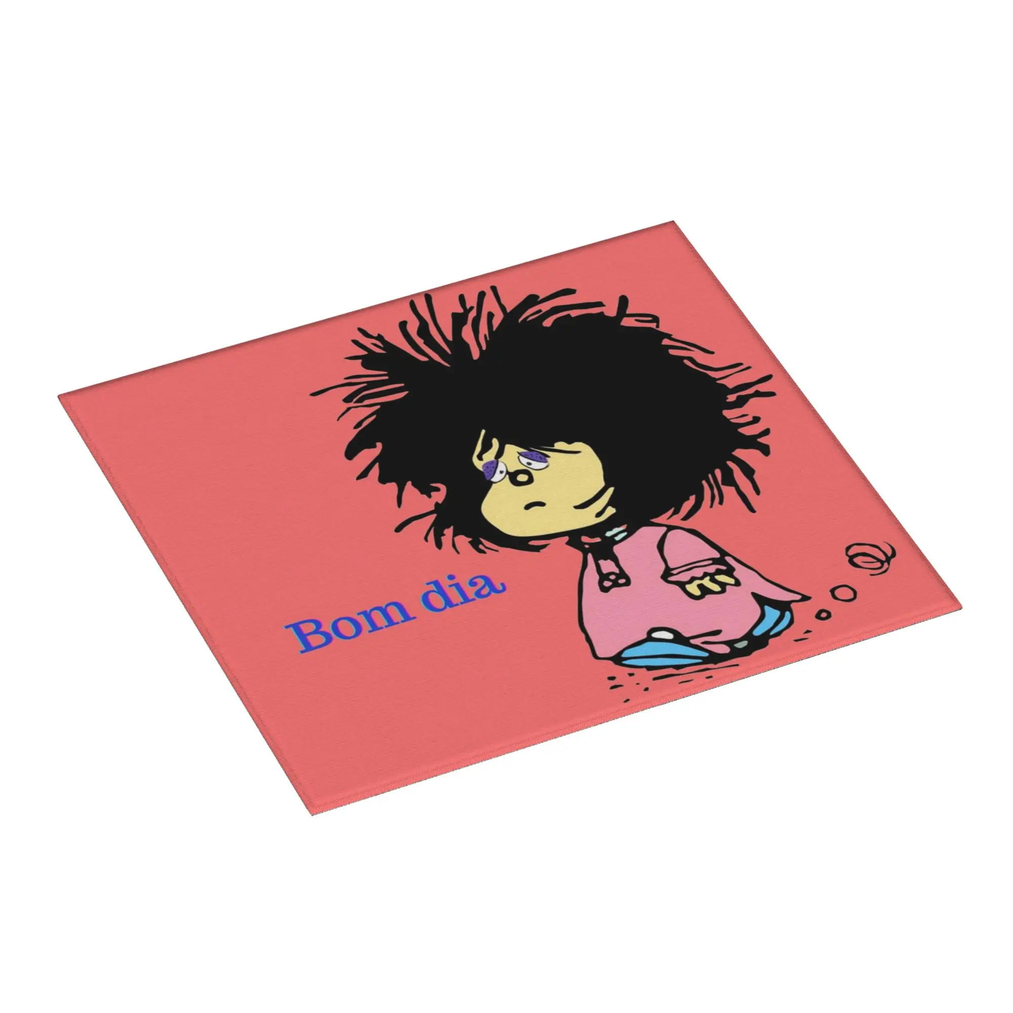 Mafalda Em Portugues Bom Dia Non‑Slip Waterproof Absorbent Barware Oil Proof Reusable Quino Argentina Cartoon Mat For Kitchen