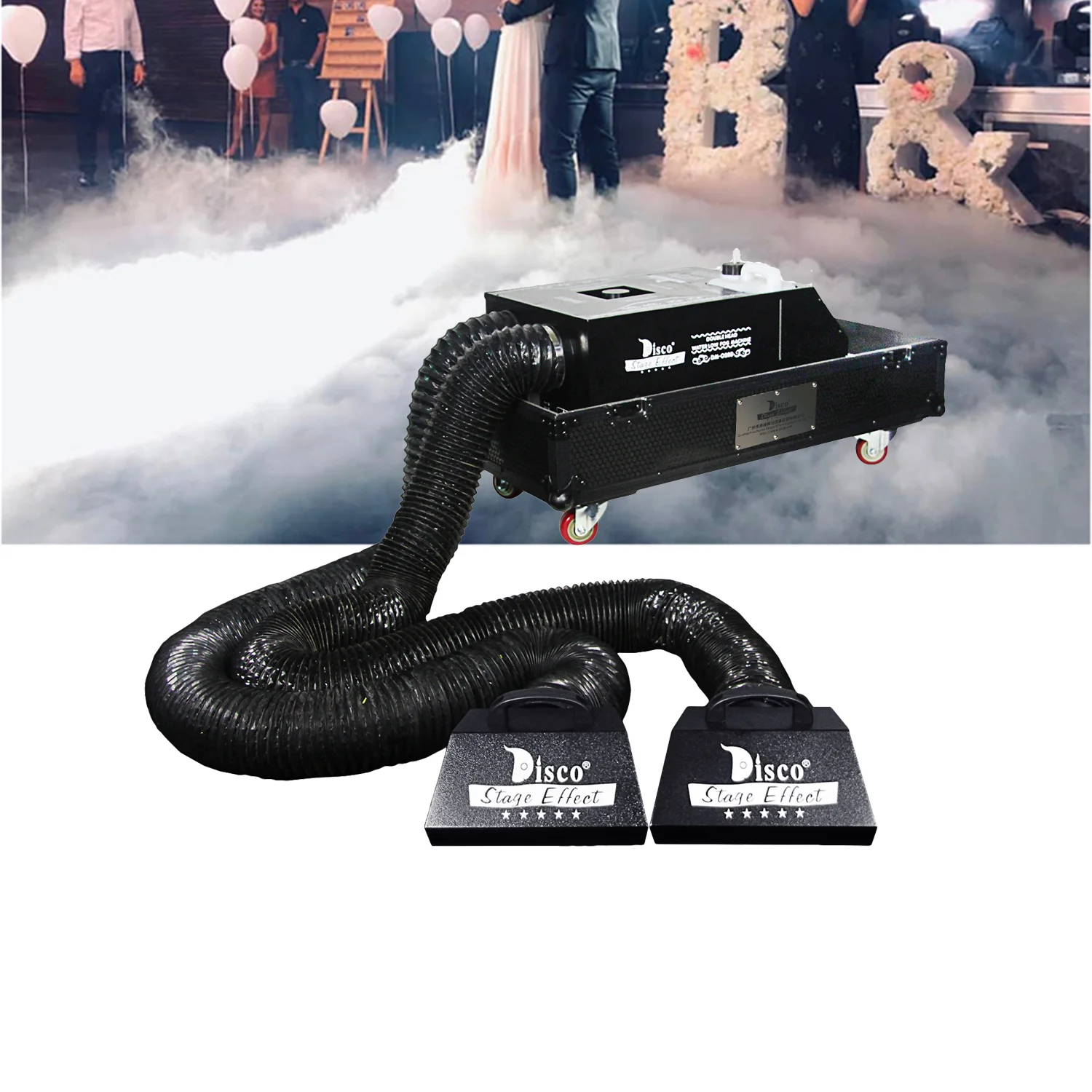 3300W Dual Head Water Based Haze Machine  Double Head Low Lying Fog Machine for wedding and night party