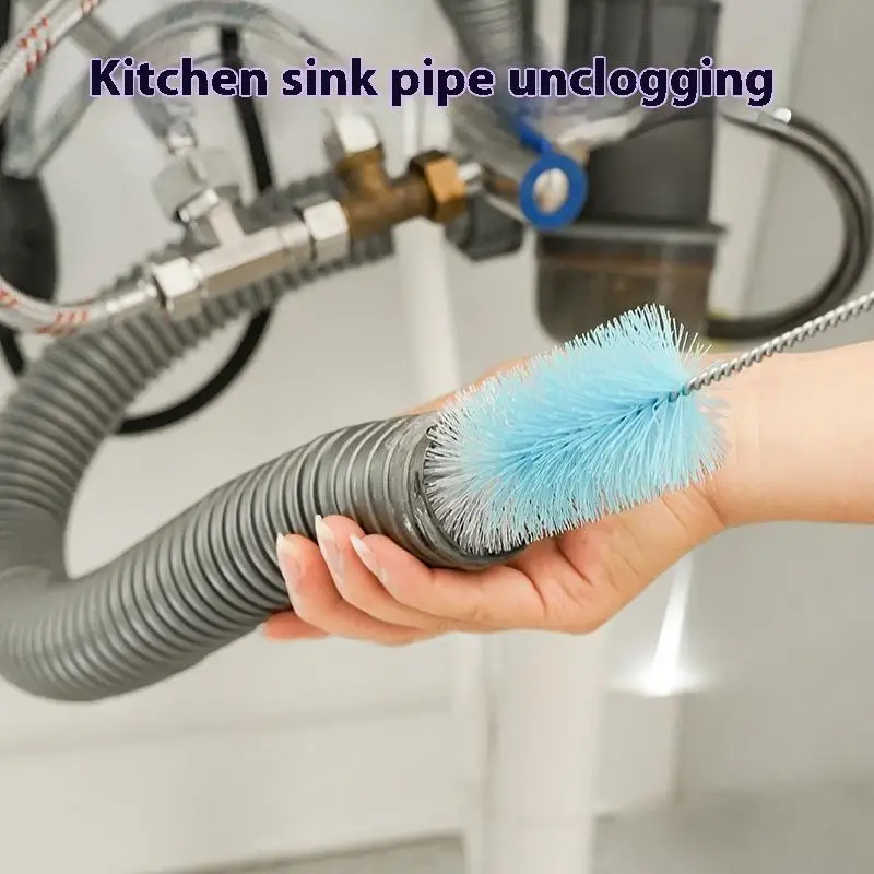 【Nice】Cepillo giratorio para limpieza de tuberías, cepillo con mango largo para limpieza de paredes de tuberías, kit de herramientas