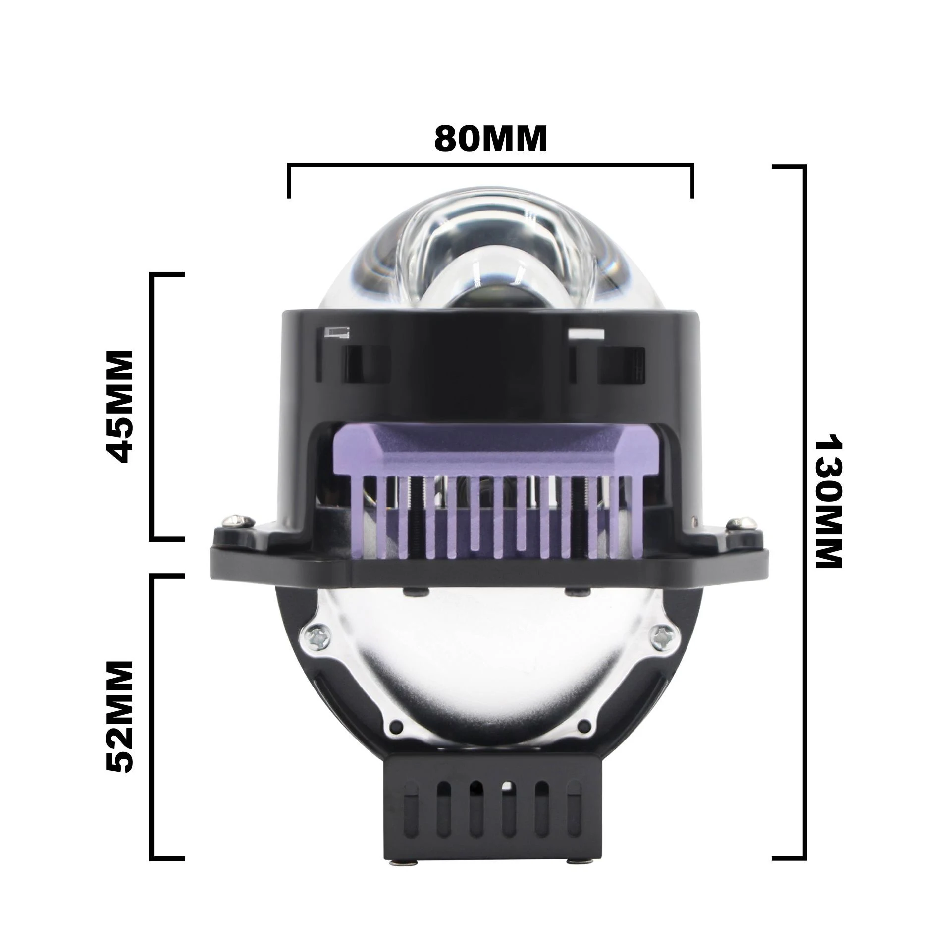 12V 60W 3 Inch Bi LED Laser Projector 6000K 27000Lm Hi Lo Beam Double Reflector Headlight Retrofit Lens