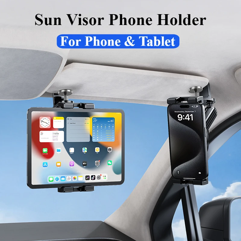 

Hipacool Car Sun Visor Phone Holder 360° Rotatable Adjustable Sun Visor Holder Stand for Phone Tablet for iPhone Samsung iPad