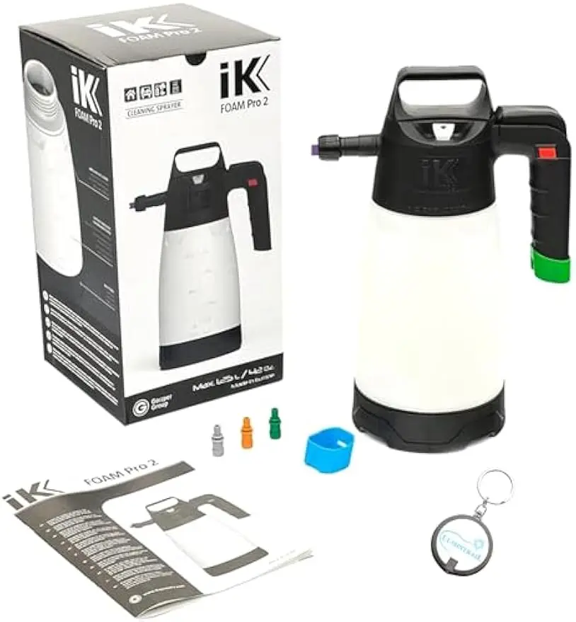 

Professional Foam Sprayer for Car Detailing and Industrial Cleaning, 64oz Capacity with 3 Color Adapters