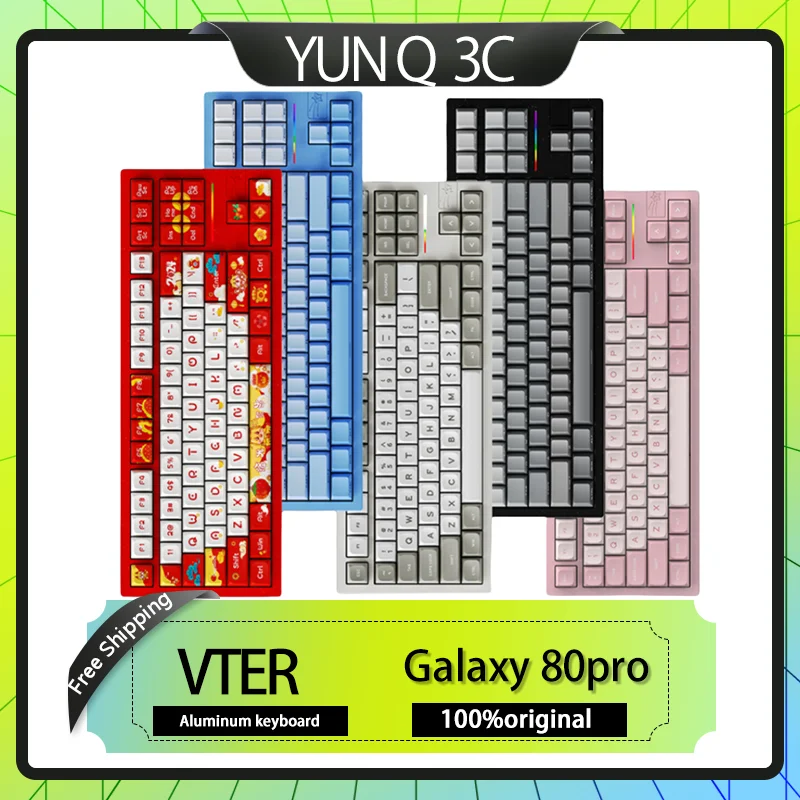

Vter Galaxy 80pro Wireless Mechanical Keyboard Bluetooth Three Mode Rgb Customized Aluminum Alloy Keyboard Hot Plug Game Office